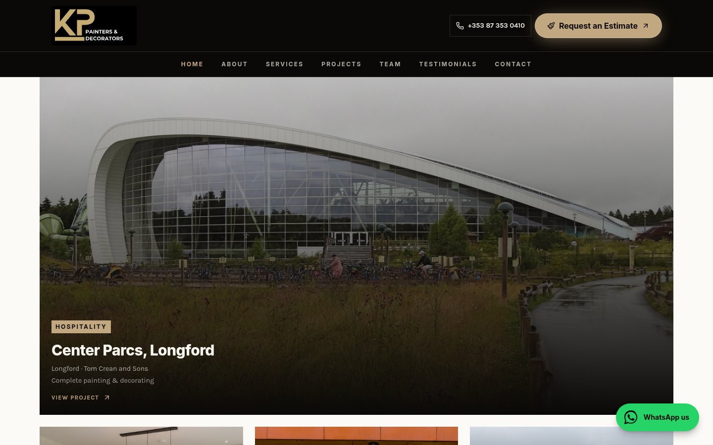 K.P Painters & Decorators website: Project showcase