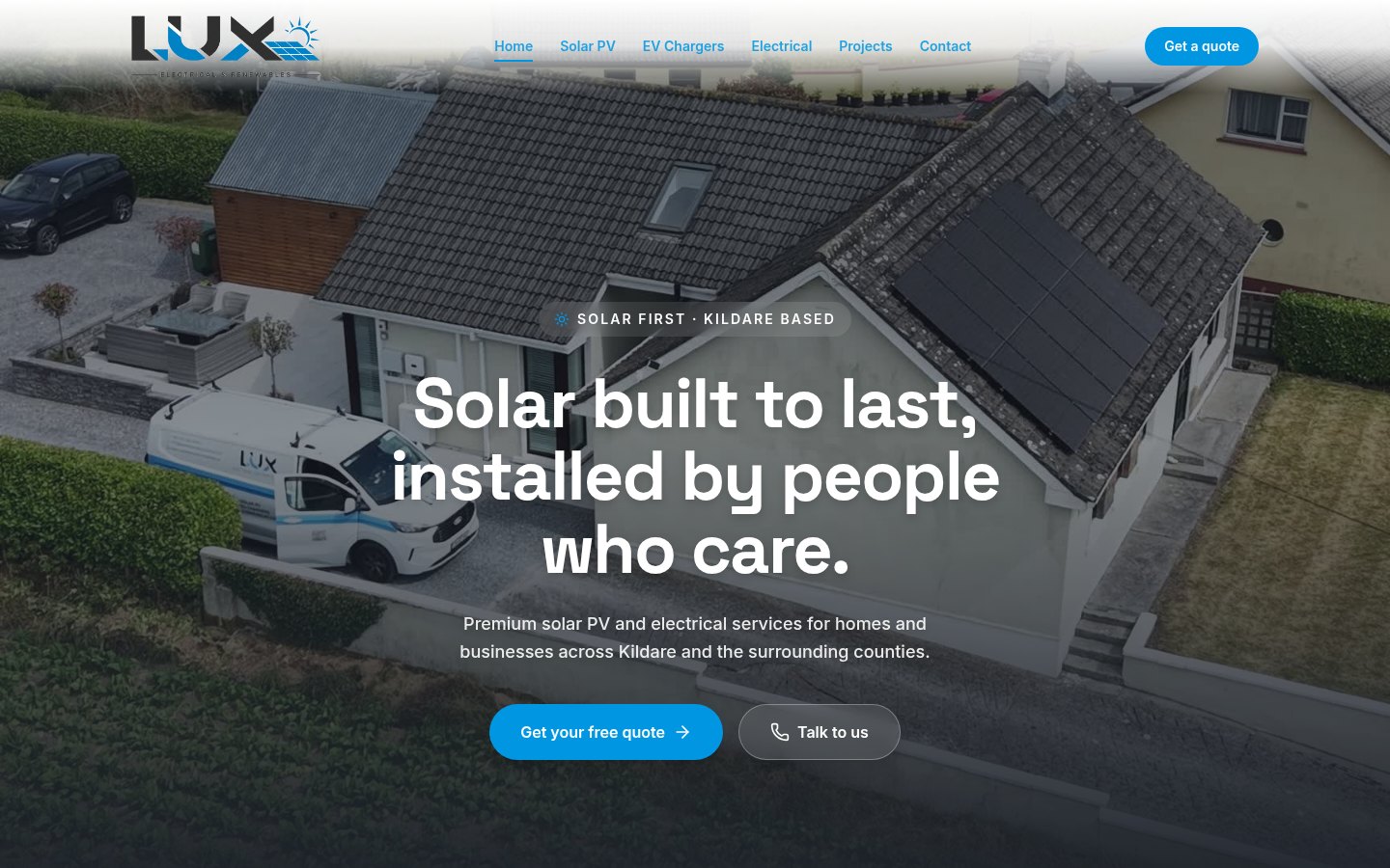 Lux Electrical & Renewables homepage