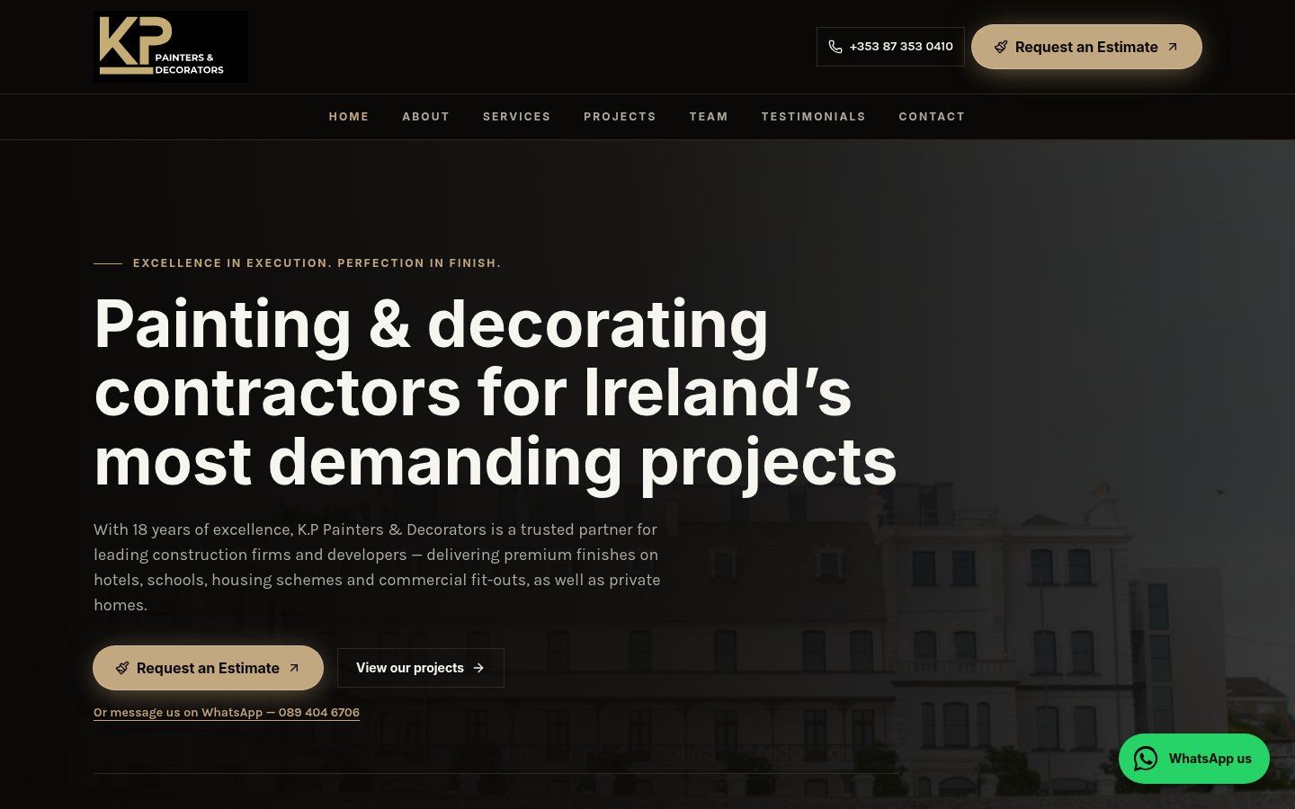 K.P Painters & Decorators homepage